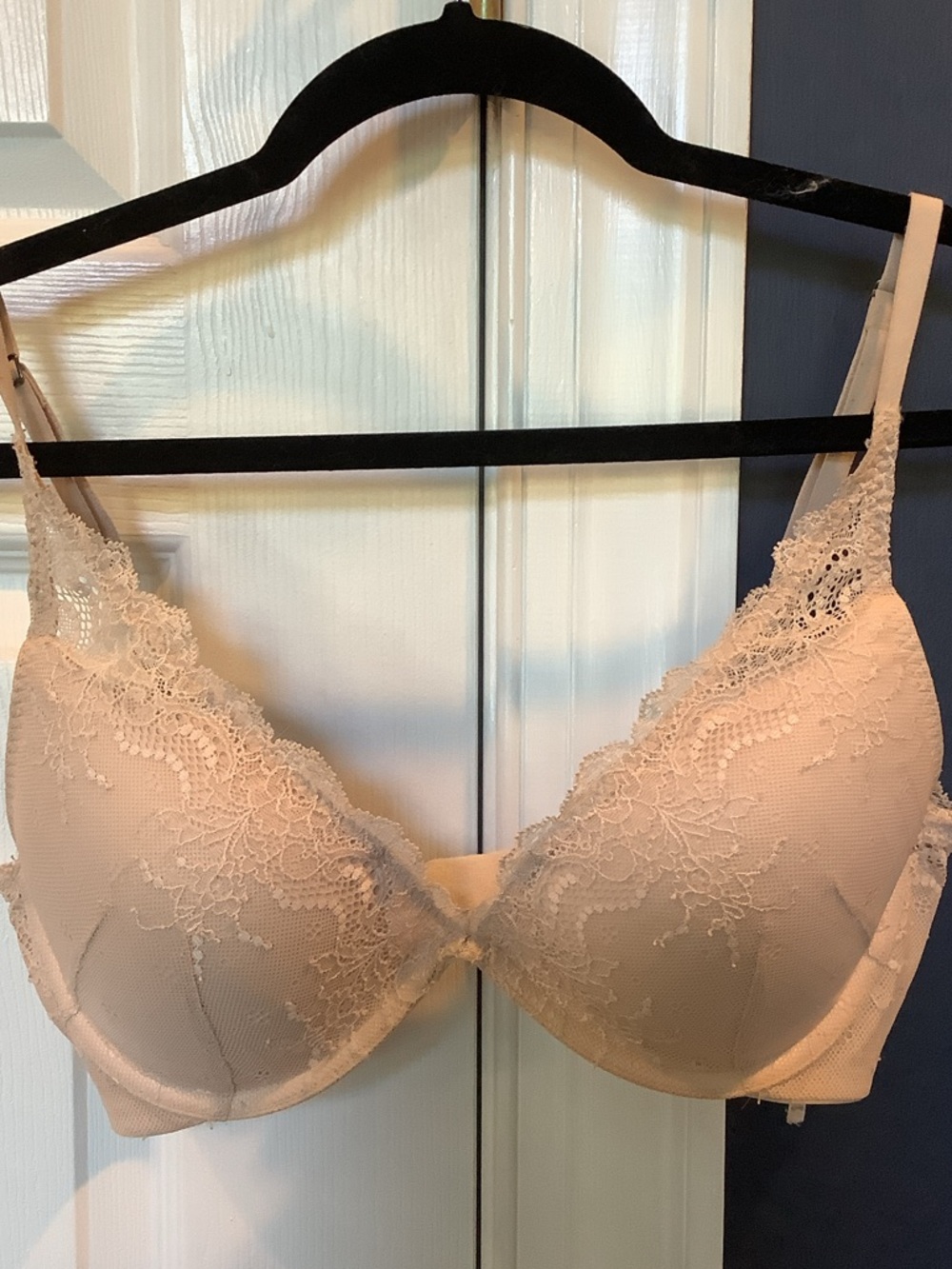 SPANX Lace Trim Push-Up Bra - Cream